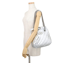 Load image into Gallery viewer, BALENCIAGA Crash Chain Tote Bag Silver742942210IW8110 Leather Size Small
