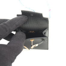 Load image into Gallery viewer, HERMES Kelly Twilly Bag Charm Black Tadelakt Leather Silk
