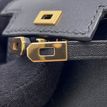 Load image into Gallery viewer, HERMES Kelly Twilly Bag Charm Black Tadelakt Leather Silk
