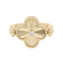 Load image into Gallery viewer, Van Cleef &amp; Arpels Vintage Alhambra Reversible Ring Size 51/#11VCARPGV151/VCARPGV100 18K Yellow Gold

