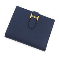 HERMES Bean compact blue navy Epsom