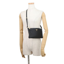 Load image into Gallery viewer, PRADA Triangle Logo Shoulder Bag Black1BC238 Leather
