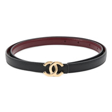 Load image into Gallery viewer, CHANEL CC Logo Belt Size 80 Black/BordeauxAAC224 Leather

