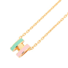 将图像加载到图库查看器中，HERMES Pop Ash Necklace Rocabar Size Mini Malabar Gold Plated Lacquer
