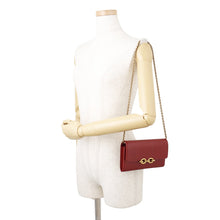 Load image into Gallery viewer, SAINT LAURENT PARIS Le Maillon Chain Wallet Opium Red696608 Calf Leather

