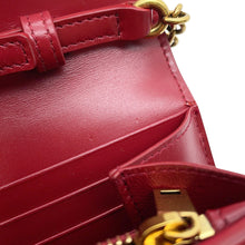 Load image into Gallery viewer, SAINT LAURENT PARIS Le Maillon Chain Wallet Opium Red696608 Calf Leather
