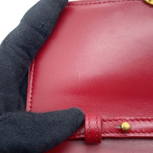 Load image into Gallery viewer, SAINT LAURENT PARIS Le Maillon Chain Wallet Opium Red696608 Calf Leather
