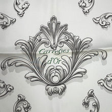 将图像加载到图库查看器中，HERMES Carre (Golden Carriage) Size 70 Green/Gray Silk100%
