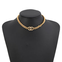 Load image into Gallery viewer, CHANEL CC Logo Choker GoldAB8930 Metal Rhinestone
