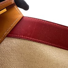 将图像加载到图库查看器中，HERMES Himalayan Handbag Natural/Rouge Vif/Navy Toile H Box Calf Leather
