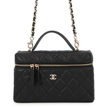 Load image into Gallery viewer, CHANEL Matelasse Classic Vanity Chain Pouch BlackAP4385 Caviar Leather
