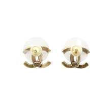 Load image into Gallery viewer, CHANEL CC Logo Stud Earrings GoldABD766 Rhinestone Metal
