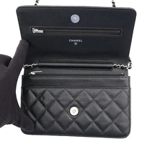 Load image into Gallery viewer, CHANEL Matelasse Classic Chain Wallet BlackAP0250 Caviar Leather
