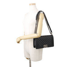 将图像加载到图库查看器中，CHANEL Boy Chanel ChainShoulder Bag BlackA67086 Lambskin Size 25
