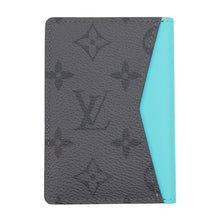 将图像加载到图库查看器中，LOUIS VUITTON Organizer De Poche Turquoise Gray/TurquoiseM11469 Monogram Eclipse Reverse
