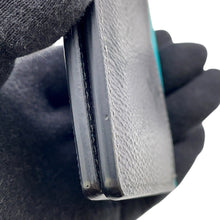 将图像加载到图库查看器中，LOUIS VUITTON Organizer De Poche Turquoise Gray/TurquoiseM11469 Monogram Eclipse Reverse
