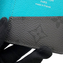将图像加载到图库查看器中，LOUIS VUITTON Organizer De Poche Turquoise Gray/TurquoiseM11469 Monogram Eclipse Reverse
