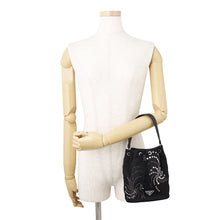 Load image into Gallery viewer, PRADA Re-Nylon Drawstring Bag 2WAYBag Black1BE067 Nylon Leather Rhinestone Beads
