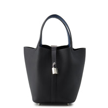 将图像加载到图库查看器中，HERMES Picotin Lock Eclat Caban/Blue Tie Taurillon Clemence Swift Leather Size PM
