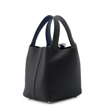 将图像加载到图库查看器中，HERMES Picotin Lock Eclat Caban/Blue Tie Taurillon Clemence Swift Leather Size PM

