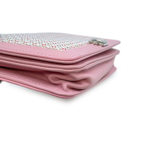 将图像加载到图库查看器中，CHANEL Boy Chanel Chain Wallet Pink/StrassA80287 Leather/Rhinestone
