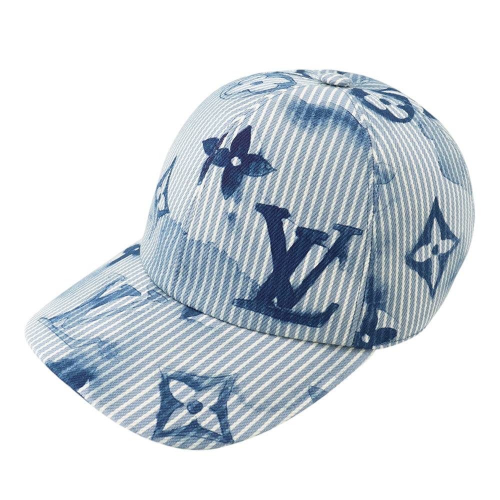 LOUIS VUITTON Cap - Hickory Stripe Size 60 BlueM76755 Cotton100