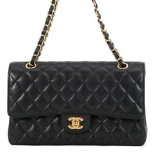 Load image into Gallery viewer, CHANEL Matelasse W Flap ChainShoulder Bag BlackA01112 Caviar Leather Size 25
