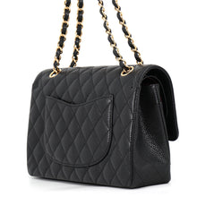 Load image into Gallery viewer, CHANEL Matelasse W Flap ChainShoulder Bag BlackA01112 Caviar Leather Size 25
