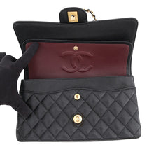 Load image into Gallery viewer, CHANEL Matelasse W Flap ChainShoulder Bag BlackA01112 Caviar Leather Size 25
