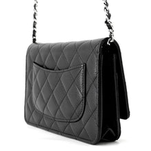 将图像加载到图库查看器中，CHANEL Classic Matelasse Chain Shoulder Wallet BlackAP0250-Y01588-C3906 Caviar Leather
