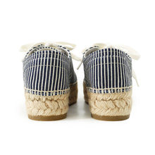 将图像加载到图库查看器中，CELINE Triomphe Espadrilles Navy/White36246513C Canvas Size 38
