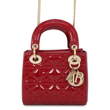 Load image into Gallery viewer, Dior Lady Dior 2WAYHandbag Cherry RedM0505OWCB_M323 Patent Calf Leather Size Mini
