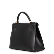 将图像加载到图库查看器中，HERMES Kelly Sellier Black Box Calf Leather Size 32
