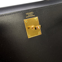 将图像加载到图库查看器中，HERMES Kelly Sellier Black Box Calf Leather Size 32
