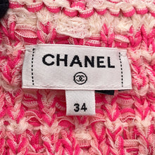 Load image into Gallery viewer, CHANEL Collarless Jacket Size 34 Pink/WhiteP77005 K11117 NW377 Cotton 47% Polyester 24% Polyamide 20% Linen 9%

