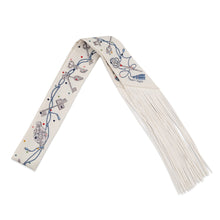 Load image into Gallery viewer, HERMES Twilly Fringe Les Crèmes à Pois Crème / Gris Perle / Multicolor Silk100% Leather
