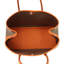 将图像加载到图库查看器中，HERMES Garden Party Etoupe/Orange Toile Officier Negonda Leather Size TPM
