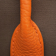 将图像加载到图库查看器中，HERMES Garden Party Etoupe/Orange Toile Officier Negonda Leather Size TPM
