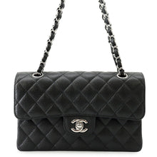 将图像加载到图库查看器中，CHANEL Matelasse W Flap ChainShoulder Bag BlackA01113 Caviar Leather Size 23
