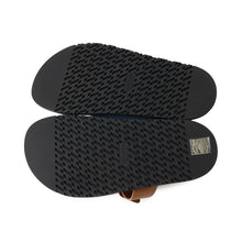 Load image into Gallery viewer, HERMES Shipley Sandals Blue Claire/NaturalH231125Z Denim Calf Leather Rubber Size 36.5
