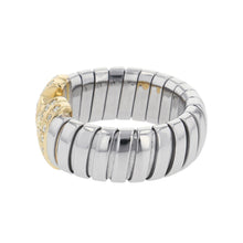 将图像加载到图库查看器中，BVLGARI Parentesi Tubogas Diamond Ring Size M (approximately 11-13) K18YG Stainless Steel
