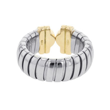 将图像加载到图库查看器中，BVLGARI Parentesi Tubogas Diamond Ring Size M (approximately 11-13) K18YG Stainless Steel
