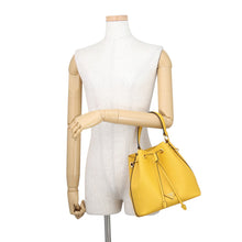 Load image into Gallery viewer, PRADA Saffiano Leather Cuir Drawstring Bag Logo 2-way Handbag Yellow1BE032 Leather
