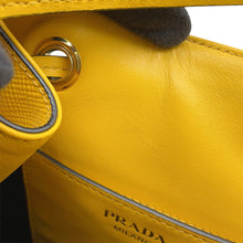 Load image into Gallery viewer, PRADA Saffiano Leather Cuir Drawstring Bag Logo 2-way Handbag Yellow1BE032 Leather
