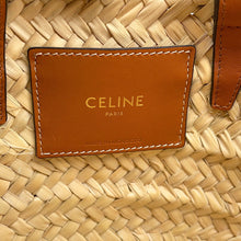 Load image into Gallery viewer, CELINE Teen Triomphe Panier Basket Bag Brown/Beige194002EFA.04LU Raffia Calf Leather
