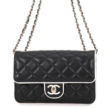 Load image into Gallery viewer, CHANEL Chain wallet Black/WhiteAP4511 B19381 U8704 Lambskin
