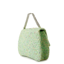 将图像加载到图库查看器中，CHANEL CC Logo Chain Handbag Green/Multicolor Tweed
