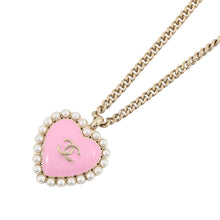Load image into Gallery viewer, CHANEL Heart Necklace PinkABG221 B21625 Metal Costume Pearl Resin
