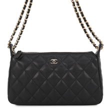 将图像加载到图库查看器中，CHANEL ChainShoulder Bag Matelasse CC Logo ChainClutch BlackAP4704 Caviar Leather
