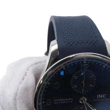 将图像加载到图库查看器中，IWC Portugieser Chronograph W41mm Stainless Steel Rubber Blue DialIW371606
